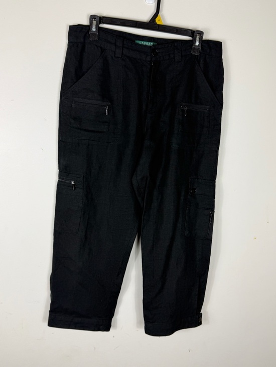 Lauren Ralph Lauren black linen cargo pants size 8 - Picture 12 of 16